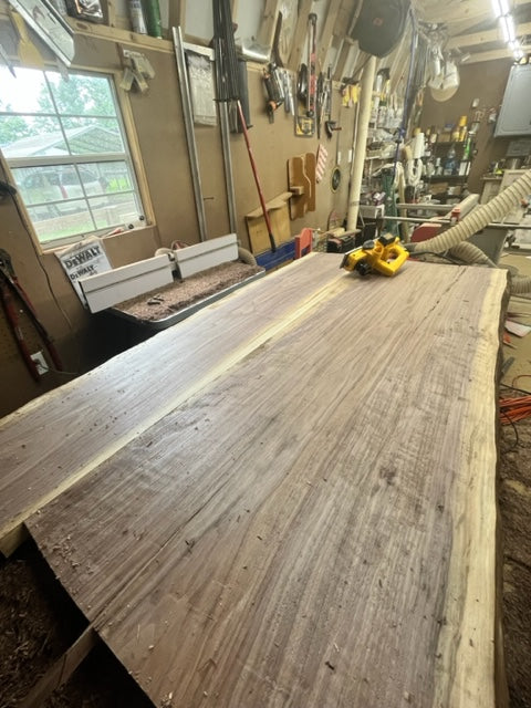 Black Walnut Live Edge Dinning Table.