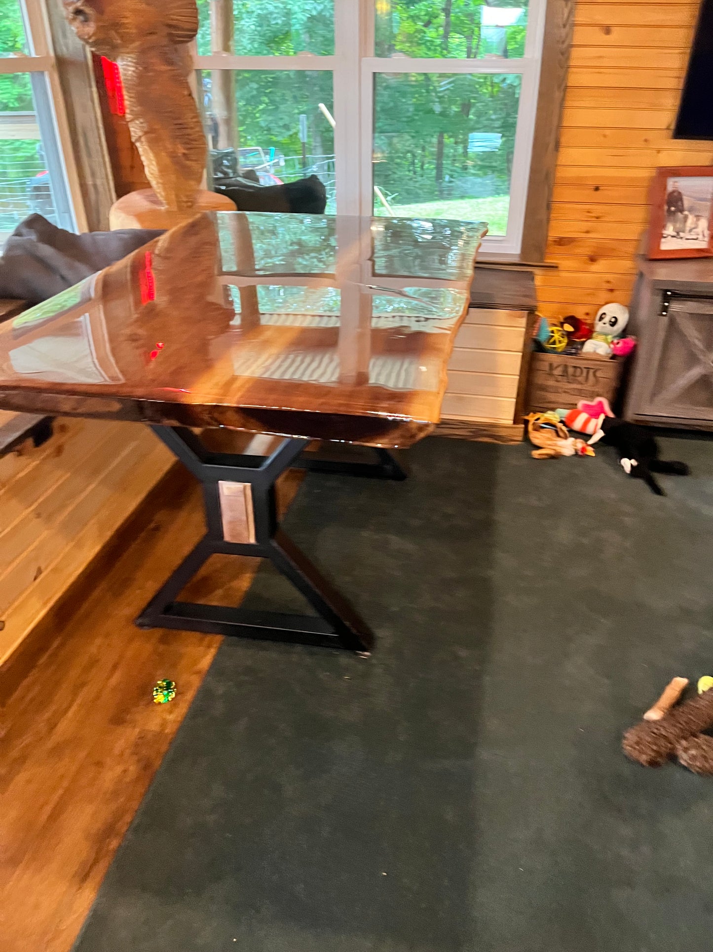 Black Walnut Live Edge Dinning Table.