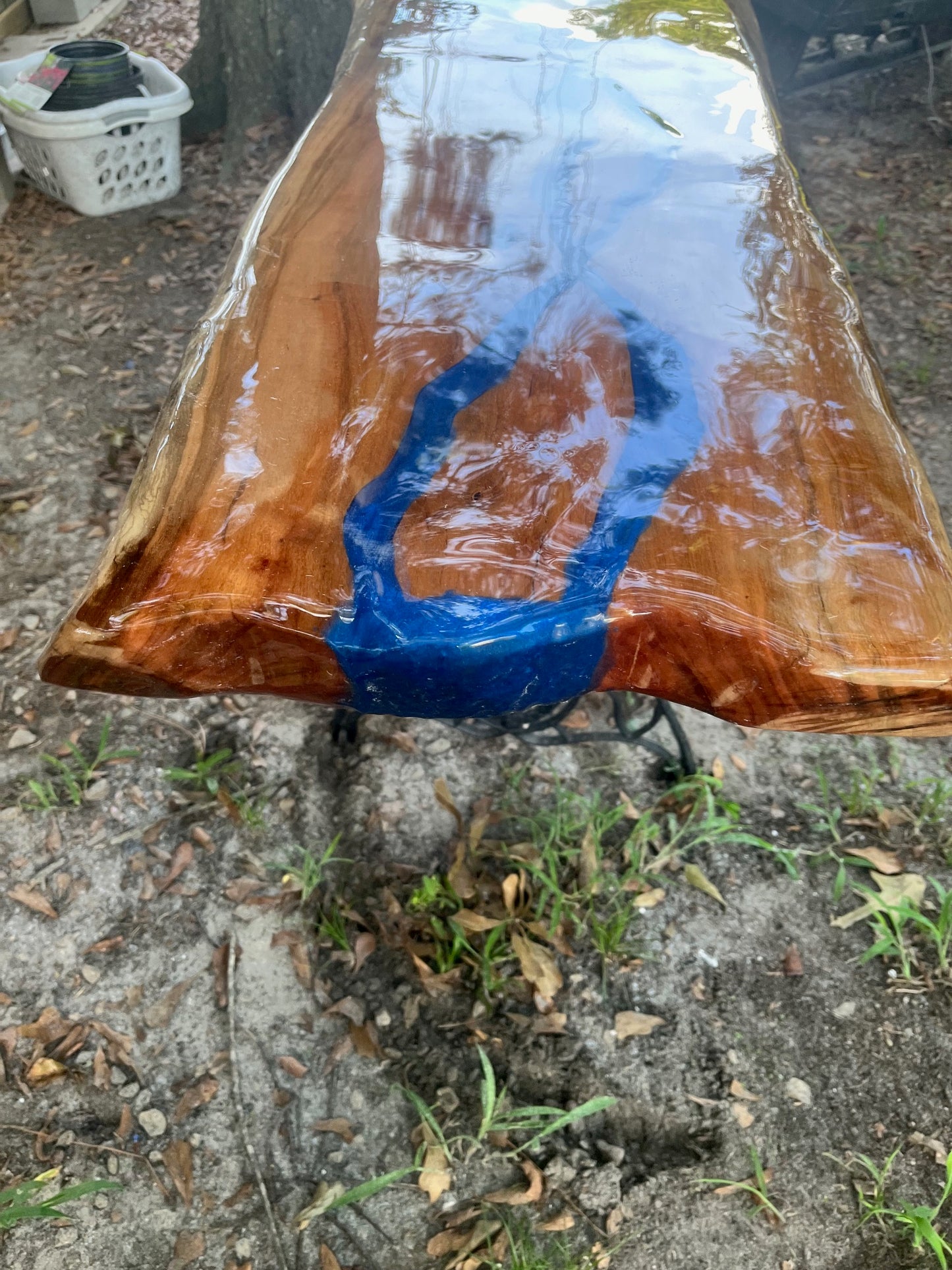 Blue River Waterfall Hall Table