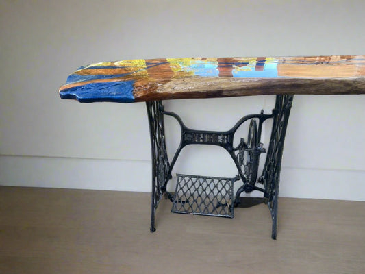 Blue River Waterfall Hall Table