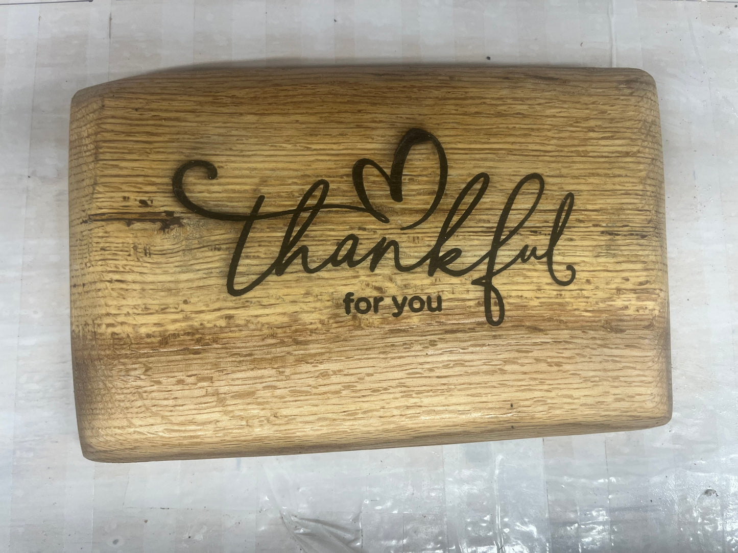 Thankful for You Plaque with heart