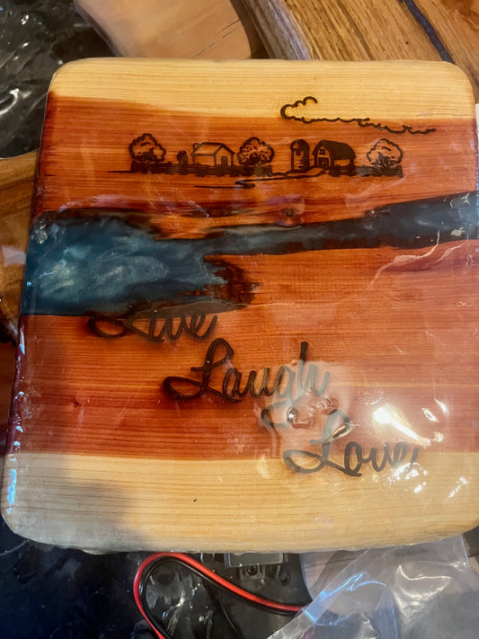 Red Cedar Blue River Live Love Laugh Plaque