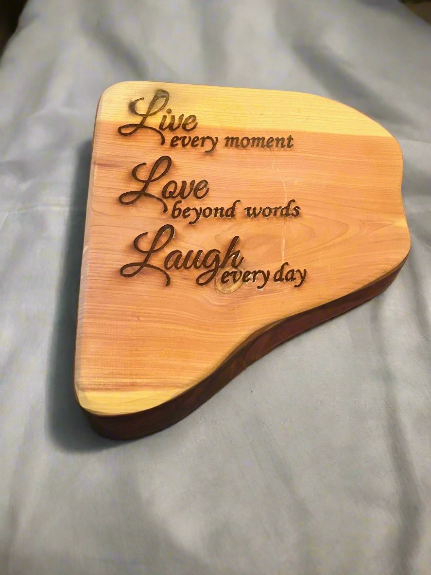 Live Love Laugh Red Cedar Plaque